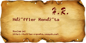 Höffler Renáta névjegykártya